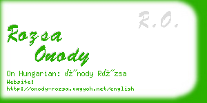 rozsa onody business card